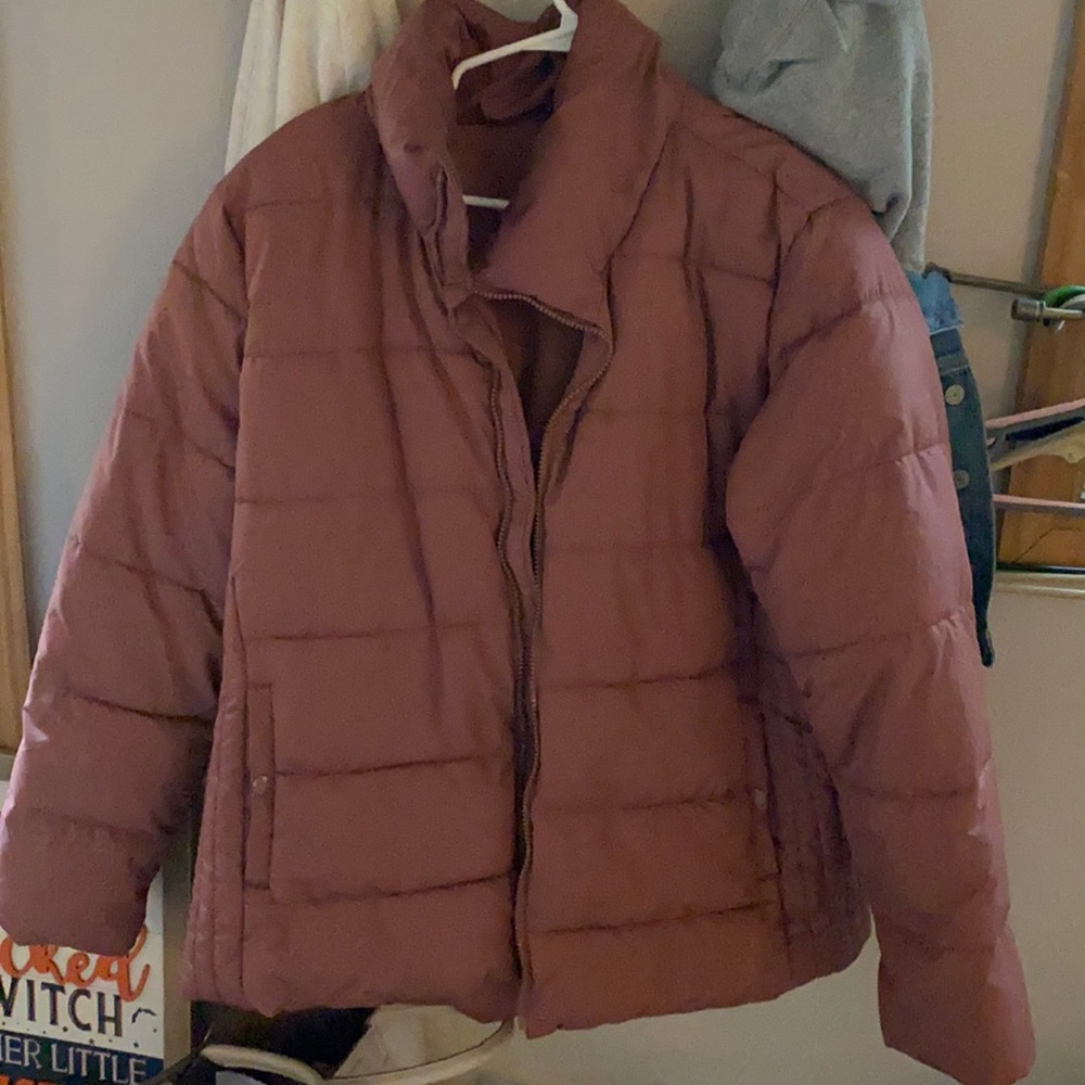Mauve Puffer coat- WARM